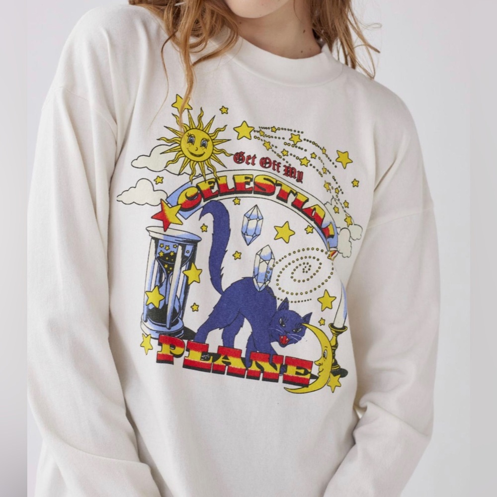Urban Outfitters Celestial Plane Long Sleeve Tee Size S
